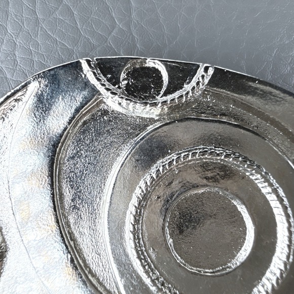 Vintage Belt Buckle Brooch Brutalist Abstract Modernist Silver Tone Oval Pin - Picture 3 of 9